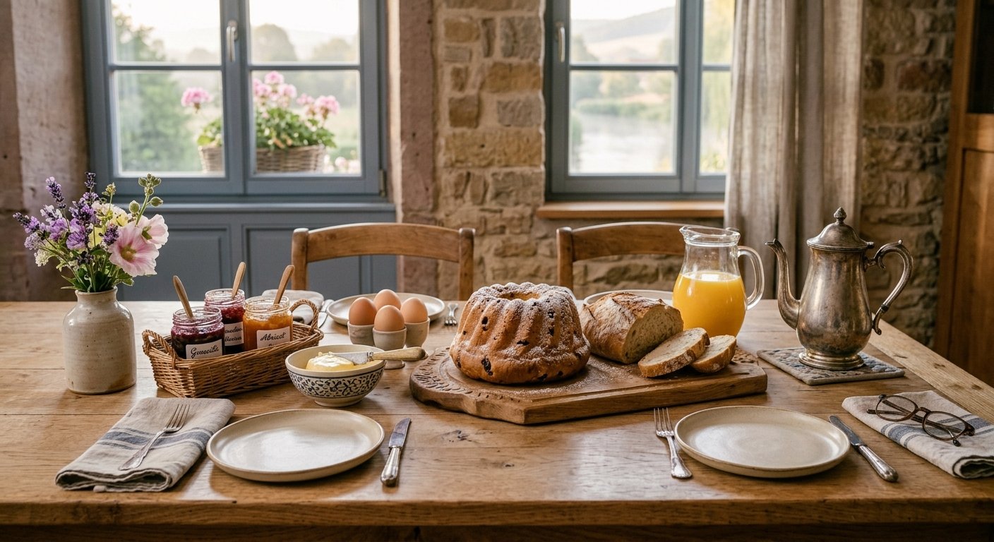 Pain, confitures et kougelhopf maison